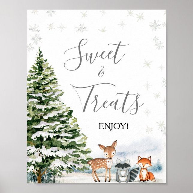 Evergreen Animal Winter Onederland Sweet & Treats Poster (Front)