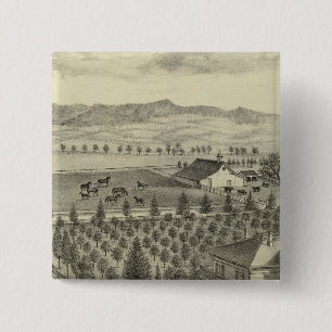 Evergreen Ave Farm 2 Inch Square Button