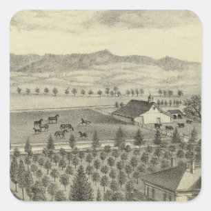 Evergreen Ave Farm Square Sticker