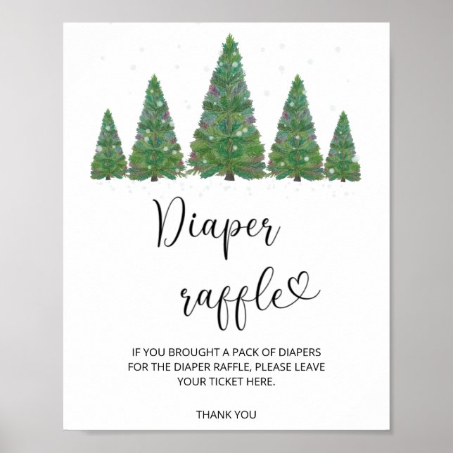 Evergreen Baby it's cold outside diaper raffle  Po Poster (Front)