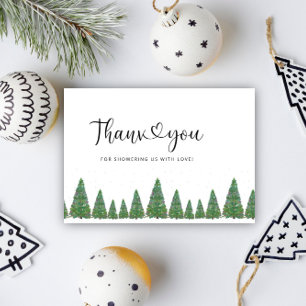 Evergreen baby shower thank you card
