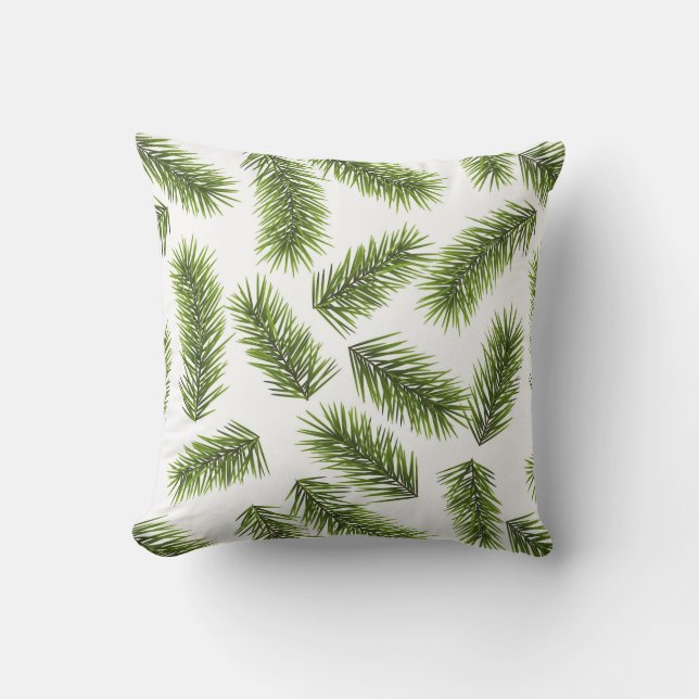Evergreen Branch Pattern  Throw Pillow (Front)
