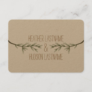 Evergreen Branches Rustic Wedding R.S.V.P. RSVP Card