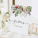 Evergreen bridal shower favours pedestal sign<br><div class="desc">Evergreen bridal shower favours Pedestal Sign. Winter please take one sign.
Matching items available.</div>