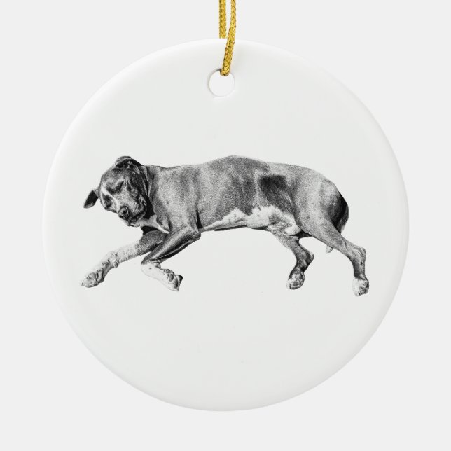 Evergreen Calm, Side-Lying Friend Ceramic Ornament (Front)