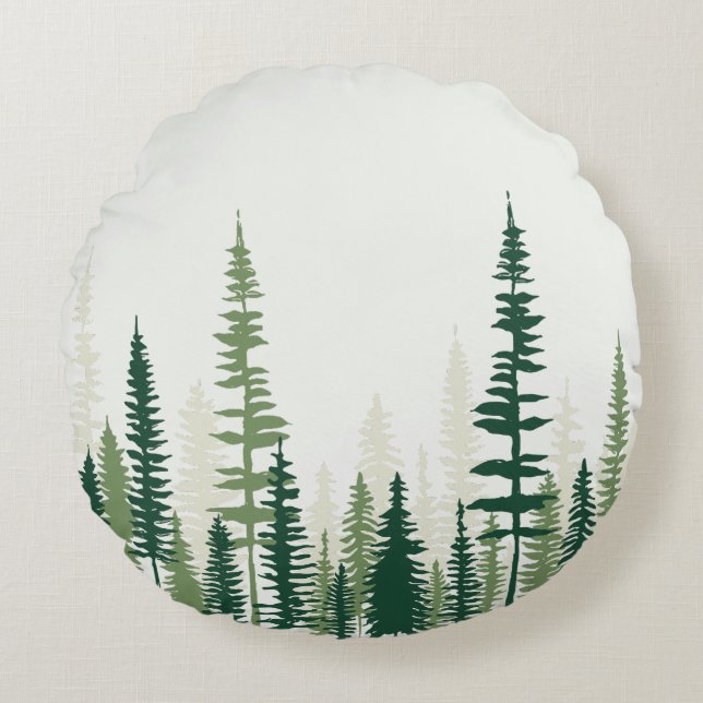 Evergreen Charm Round Pillow (Front)