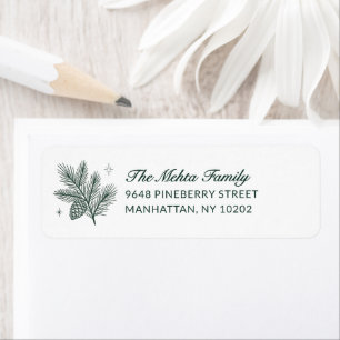 Evergreen Christmas Address Label