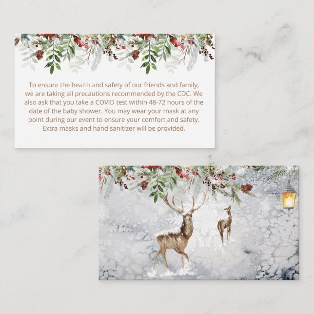 Evergreen Christmas Custom notes Enclosure Card. (Front/Back)