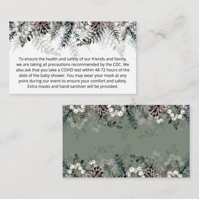 Evergreen Christmas Custom notes Enclosure Card (Front/Back)