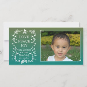 Evergreen Christmas Holiday Photo Card