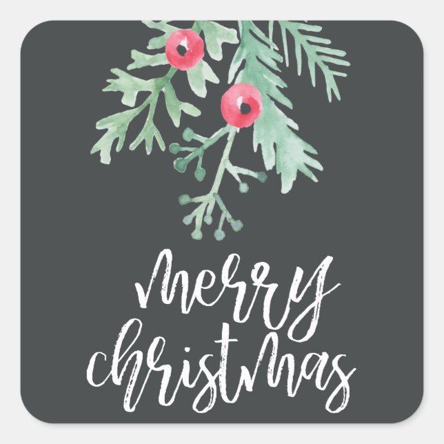 Evergreen Christmas Holiday Sticker Slate (Front)
