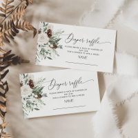 Evergreen Christmas pine cone diaper raffle ticket