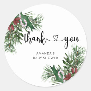 Evergreen Christmas Santa Classic Round Sticker