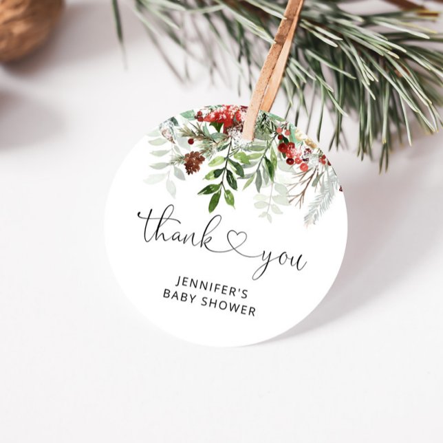 Evergreen Christmas thank you Favour Tags (Creator Uploaded)