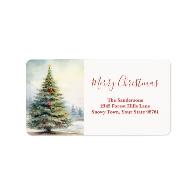 Evergreen Christmas Tree Vintage  Label (Front)