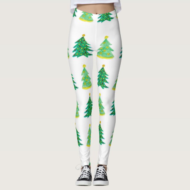 Evergreen Christmas Trees  Leggings (Front)