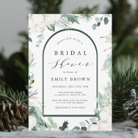 Evergreen & Cotton Flowers Elegant Bridal Shower