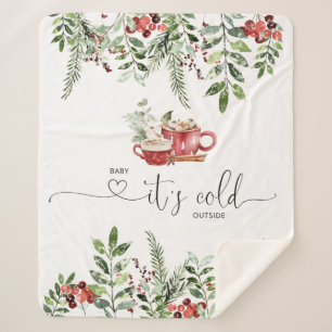 Evergreen cozy baby its cold outside sherpa blanket