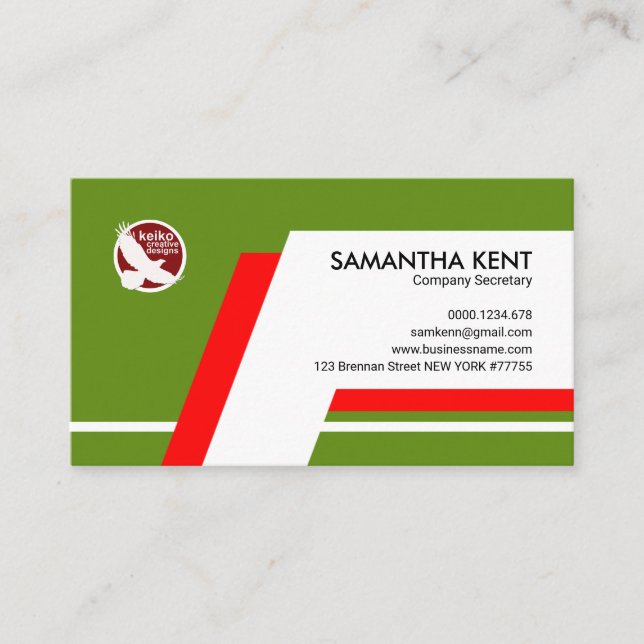 Evergreen Dialogue Box Company Secretary Business Card (Front)