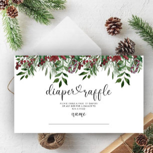 Evergreen diaper raffle ticket enclosure card