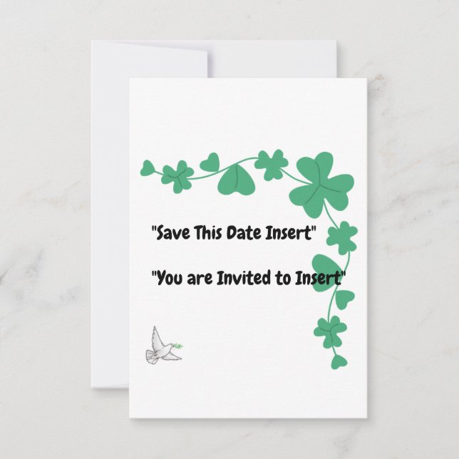 "Evergreen Elegance – Custom Clover Border   " Save The Date (Front)