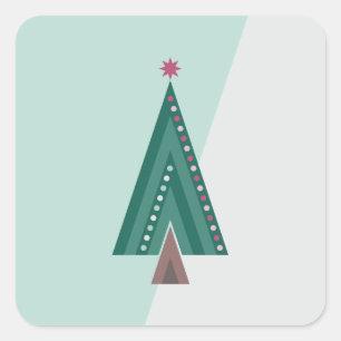 Evergreen Elegance Tree Square Sticker