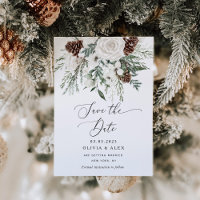 Evergreen elegant Save the date