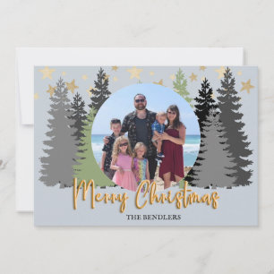 Evergreen Forest Family Photo Christmas Card