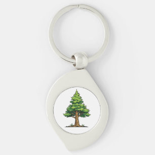 Evergreen forest keychain