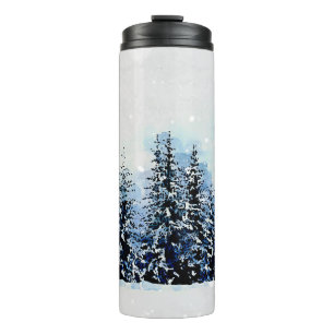 Evergreen Forest with Snow Travel Thermal Tumbler