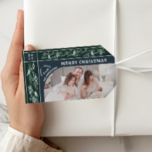 Evergreen Garland Modern Photo Christmas