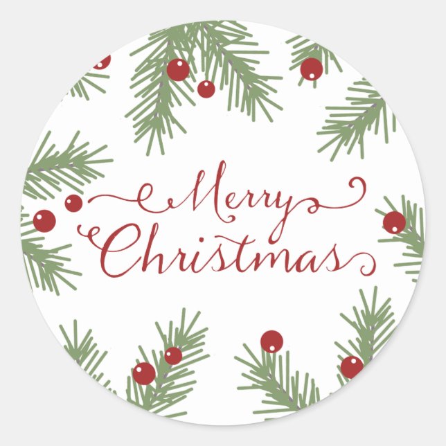 Evergreen Greetings - Christmas sticker (Front)