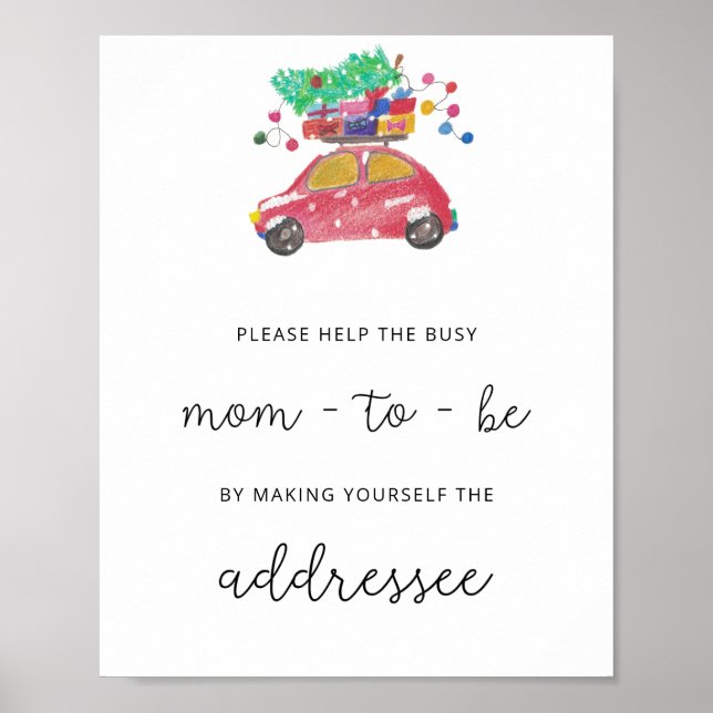 Evergreen Help the Busy Mom Address an envelope Poster (Front)