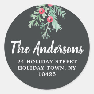 Evergreen Holiday Return Address Envelope Seal