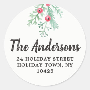 Evergreen Holiday Return Address Envelope Seal