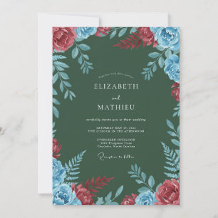 Evergreen Moody Winter Wedding Invitation