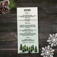 Evergreen Mountain Forest Green White Black