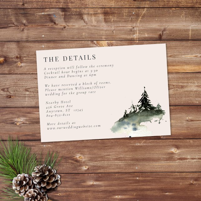 Evergreen Mountain Mist Rustic Winter White Grey Enclosure Card (Creator Uploaded)