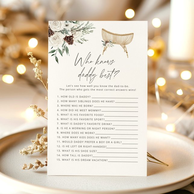 Evergreen nursery Who knows daddy best baby shower (Creator Uploaded)