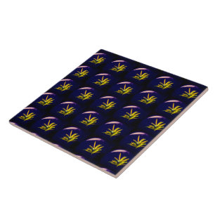 Evergreen on Blue Pattern Ceramic Tile