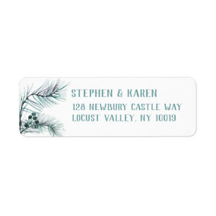 Evergreen Pine Needles Elegant Return Address