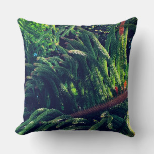 Evergreen pine-tree conifer  throw pillow