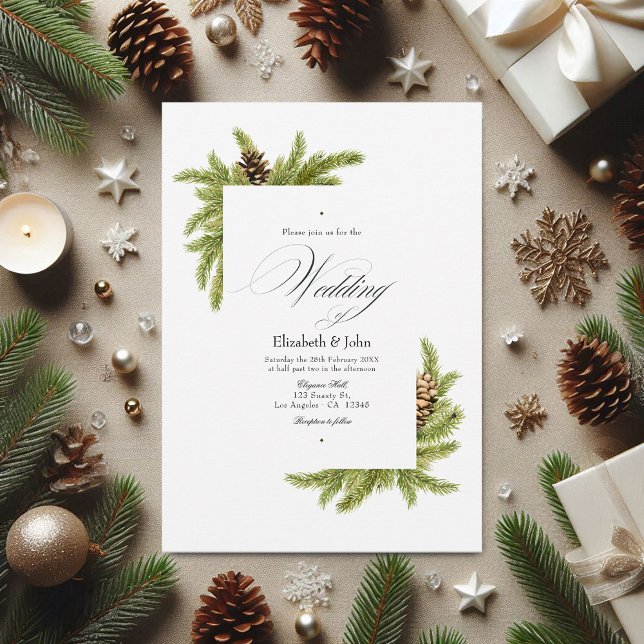 Evergreen Pines Winter Wonderland Wedding QR Code Invitation (Evergreen Pines Winter Wonderland Wedding QR Code Invitation)
