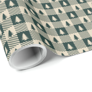 Evergreen plaid wrapping paper