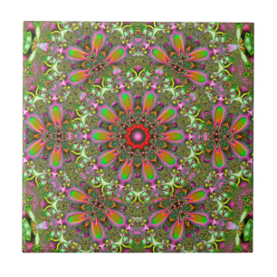 Evergreen & Purples Ceramic tile