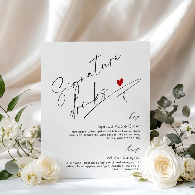 Evergreen Signature drinks winter wedding Poster (Creator Uploaded)