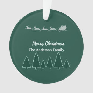 Evergreen Sleigh Family Round Glow Ornament