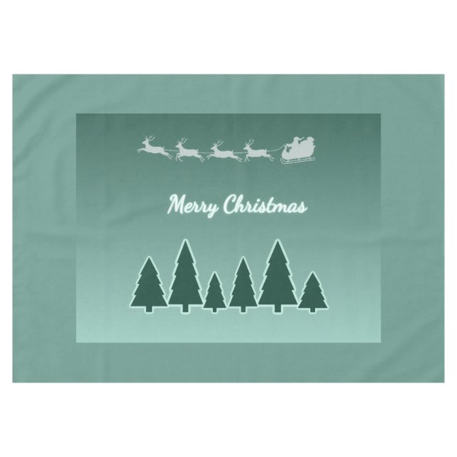 Evergreen Sleigh Holiday Sky Glow Tablecloth (Front (Horizontal))