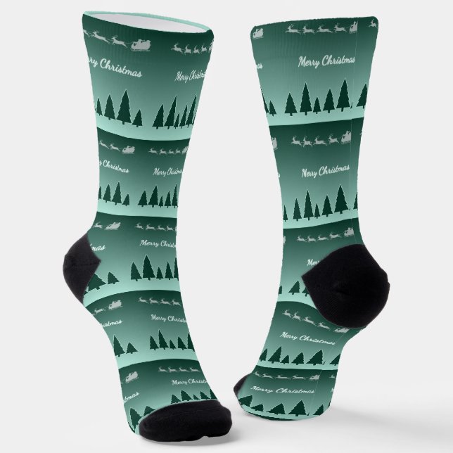 Evergreen Sleigh Holiday Sock Glow (Angled)