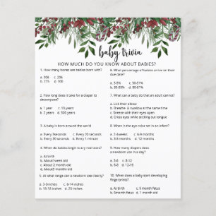 Evergreen Snow Baby Trivia   Baby Shower Game